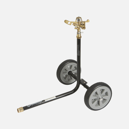 Strongway sprinkler, 3/4in. brass sprinkler head with 2 nozzles, wheeled w/8in. poly wheels